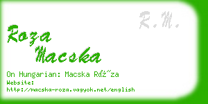 roza macska business card
